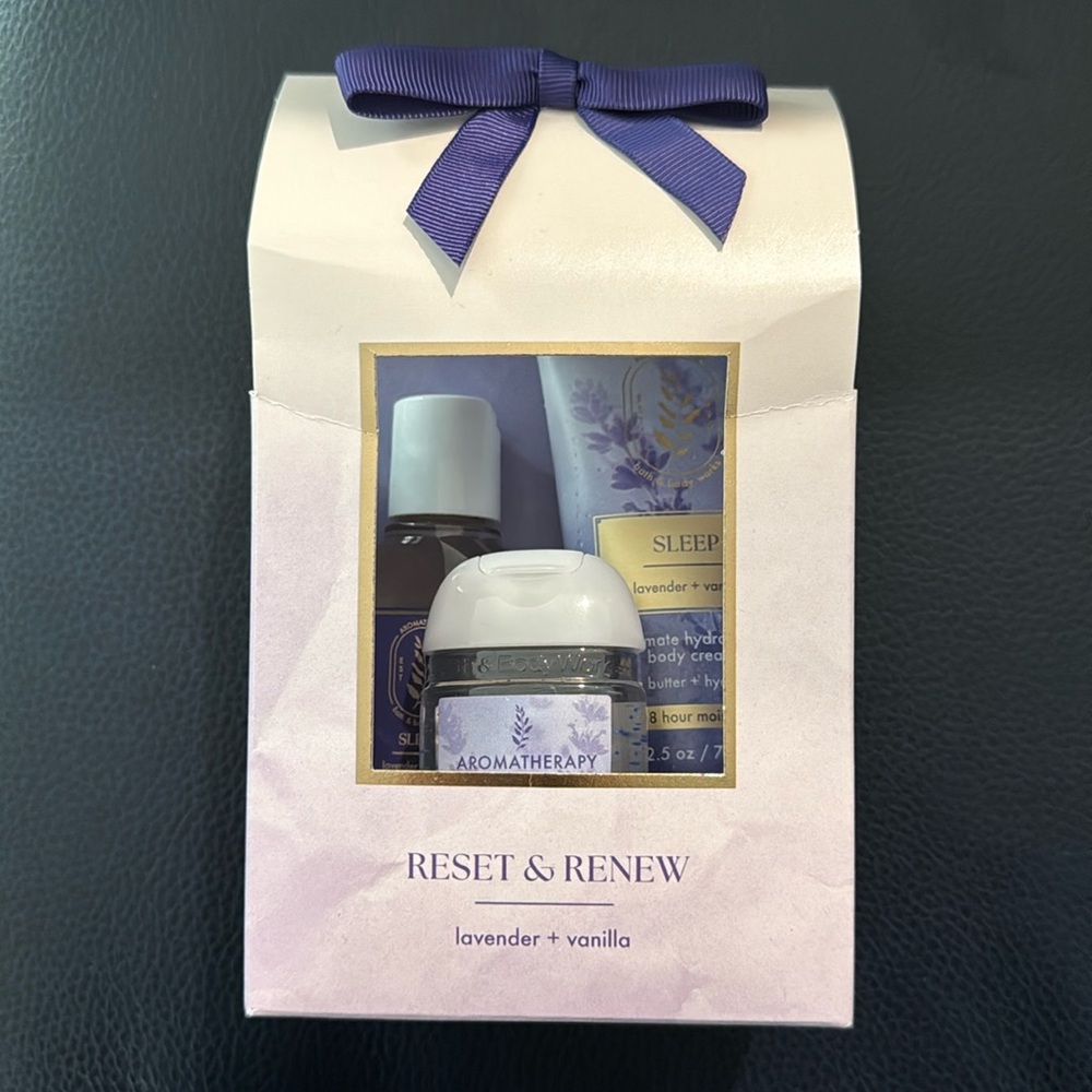 💡 3/$15 BATH AND BODY WORKS Aromatherapy Reset Renew Gift Set Lavender + Vanilla